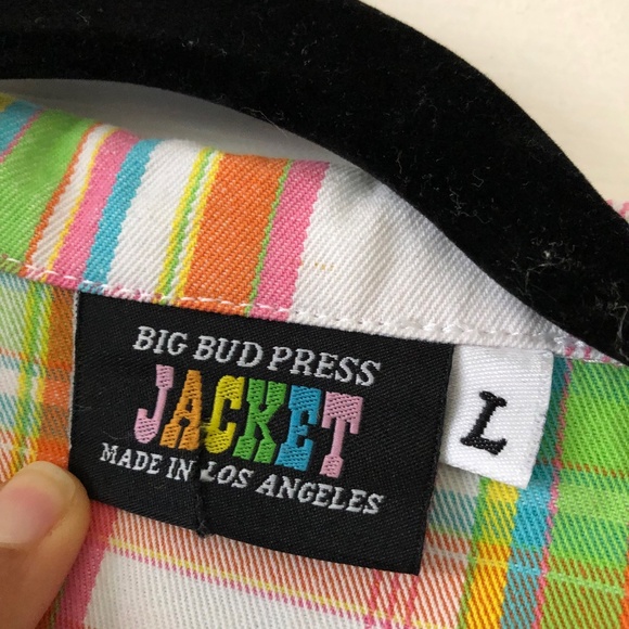 Big Bud Press Plaid Sailor Jacket Size Large - Picture 2 of 2